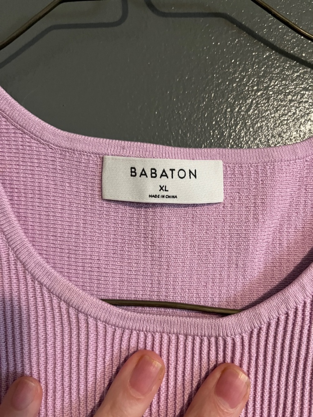 Babaton Lilac Ribbed Cropped Tank - Picture 2 of 5